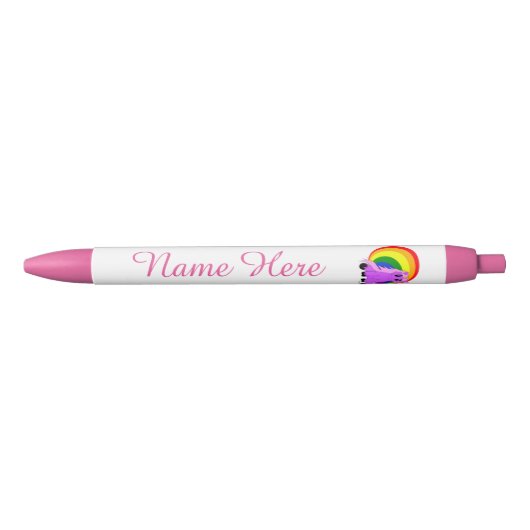 Cute Custom Scruffy Unicorn w Rainbow Pen (roze) (Voorkant)