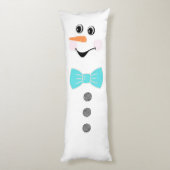 Cute Custom Snowman met Blauwgroen Blue Bowtie Lichaamskussen (Achterkant (Verticaal))