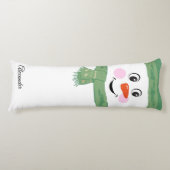 Cute Custom Snowman met Green Scarf en Pet Lichaamskussen (Voorkant)