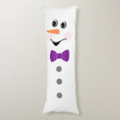 Cute Custom Snowman met Paarse Bowtie Lichaamskussen (Voorkant Verticaal)