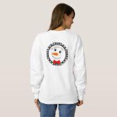 Cute Custom Snowman met Red Bowtie Black Buffalo Trui (Achterkant volledig)