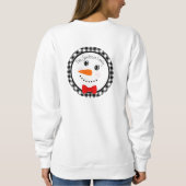 Cute Custom Snowman met Red Bowtie Black Buffalo Trui (Achterkant)