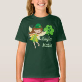 Cute Custom St. Patrick's Day Birthday Girl T-shirt (Voorkant)