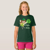 Cute Custom St. Patrick's Day Birthday Girl T-shirt (Voorkant volledig)