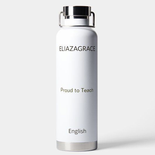 Cute Custom Subject Teacher Insulated  Waterfles (Achterkant)