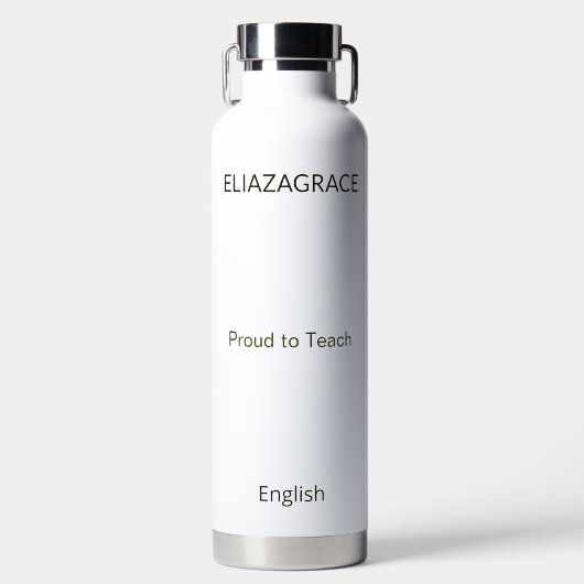 Cute Custom Subject Teacher Insulated Waterfles (Voorkant)