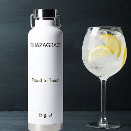 Cute Custom Subject Teacher Insulated Waterfles