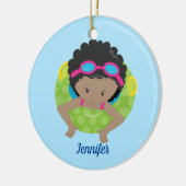 Cute Custom Swim Team African American Girl Keramisch Ornament (Links)