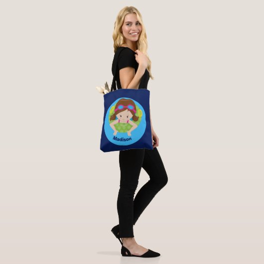 Cute Custom Swim Team Girl Tote Bag (Op model)