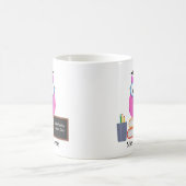Cute Custom Teacher Pink Owl School Monogram Koffiemok (Center)