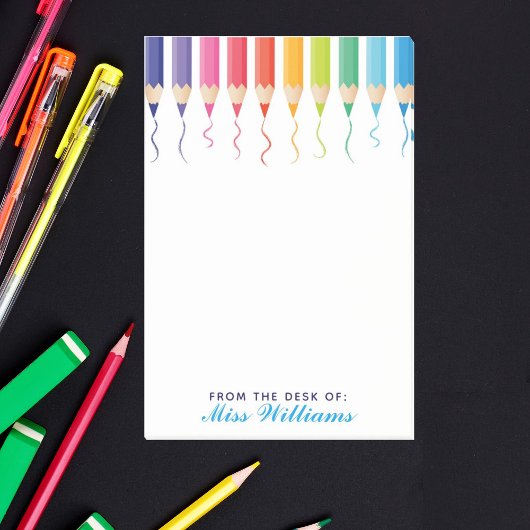 Cute Custom Teacher Rainbow Artistic Post-it® Notes