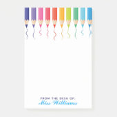 Cute Custom Teacher Rainbow Artistic Post-it® Notes (Voorkant)
