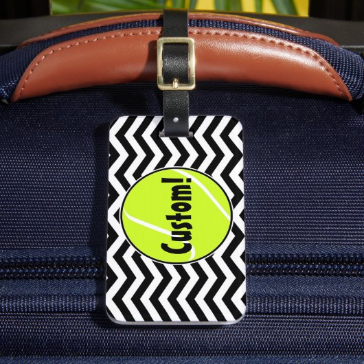 Cute Custom Tennis Ball Bag Label Bagagelabel (Voorkant Insitu 2)