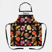 Cute Custom Text Muffins Croissants Cinnamon Rolls Schort (Voorkant)