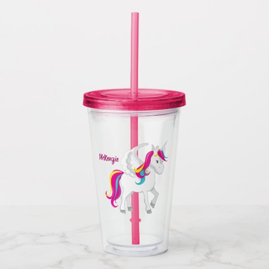 Cute Custom Unicorn Acryl Drinkbeker (Voorkant)