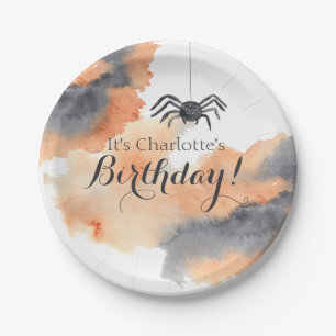 Cute Custom Waterverf Halloween Birthday Papieren Bordje