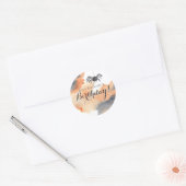 Cute Custom Waterverf Halloween Birthday Ronde Sticker (Envelop)