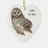 Cute Custom Waterverf Owl, Bird, Garden, Natuur Keramisch Ornament (Rechts)