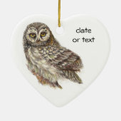 Cute Custom Waterverf Owl, Bird, Garden, Natuur Keramisch Ornament (Achterkant)