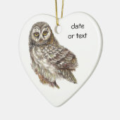 Cute Custom Waterverf Owl, Bird, Garden, Natuur Keramisch Ornament (Links)