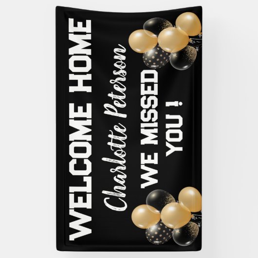 Cute Custom Welkomstballon Spandoek (Verticaal)