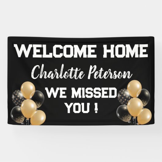 Cute Custom Welkomstballon Spandoek (Horizontaal)