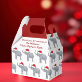 Cute Custom White Elephant-kerstfeest Bedankdoosjes
