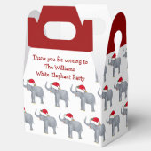 Cute Custom White Elephant-kerstfeest Bedankdoosjes (Geopend)