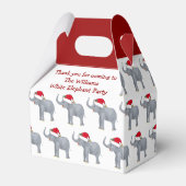 Cute Custom White Elephant-kerstfeest Bedankdoosjes (Voorkant Zijde)