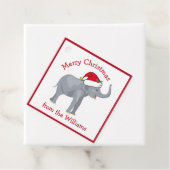 Cute Custom White Elephant-kerstfeest Bedankjes Labels (In situ)