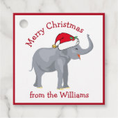 Cute Custom White Elephant-kerstfeest Bedankjes Labels (Voorkant)
