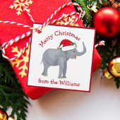 Cute Custom White Elephant-kerstfeest Bedankjes Labels
