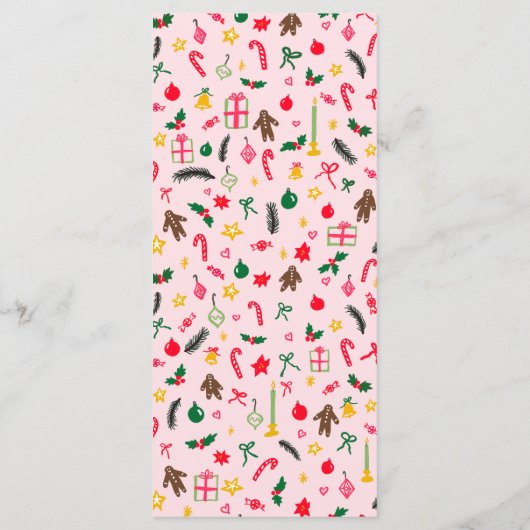 Cute CUSTOM XMAS Christmas Holiday Dinner Party Menu (Achterkant)