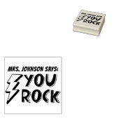 cute custom you rock teacher rubberstempel (Gestempeld)