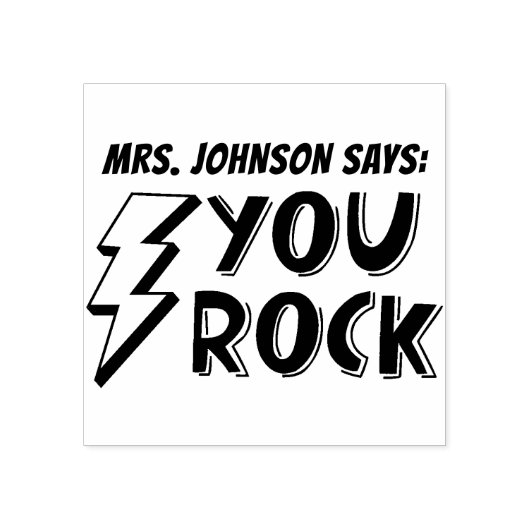 cute custom you rock teacher rubberstempel (Afrduk)