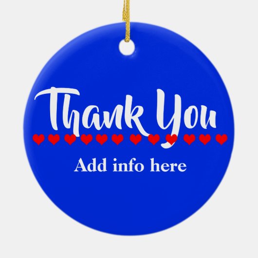 Cute Customise Hartelijk dank Keramisch Ornament (Achterkant)