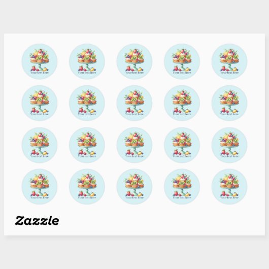 Cute customizable Bakery cupcake Ronde Sticker (Vel)
