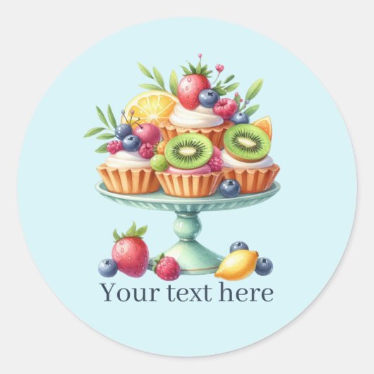 Cute customizable Bakery cupcake Ronde Sticker (Voorkant)