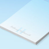 Cute Customizable Blue Monogram & Your Name Script Notitieblok