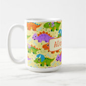 Cute Customizable Dinsosaur Print Koffiemok (Links)