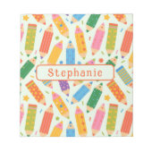 Cute Customizable Pencil Print Notitieblok (Voorkant)