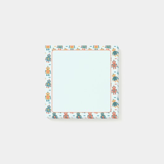 Cute Customizable Robot Print Post-it® Notes (Voorkant)