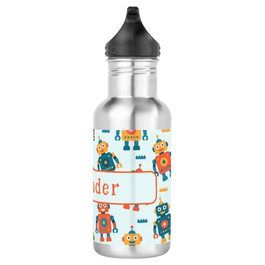 Cute Customizable Robot Print Waterfles (Rechts)