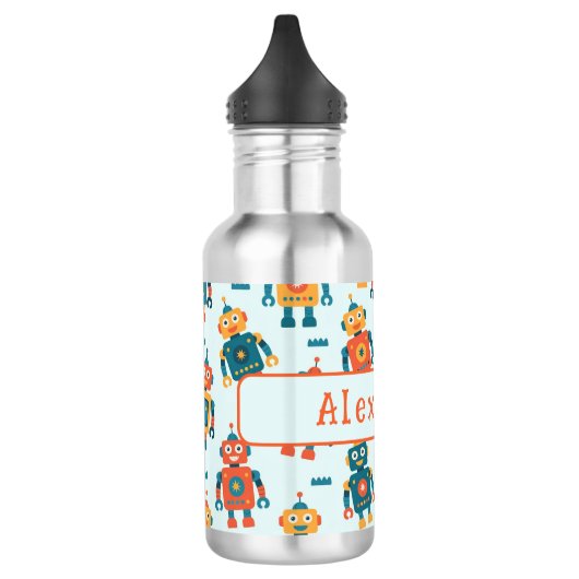 Cute Customizable Robot Print Waterfles (Links)