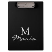 Cute Customized Personalized Black Clipboard Klembord (Voorkant)