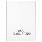 Cute Customized Personalized Name Clipboard Klembord (Achterkant)