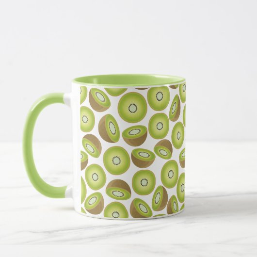 Cute Cut Kiwi Pattern Mok (Links)