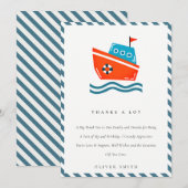 Cute Cute Kinder Nautical Boat any Age Birthday Bedankkaart (Voorkant / Achterkant)