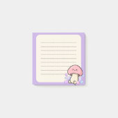 Cute Cute Paddenstoel Paarse Gelijnde Post-Its Post-it® Notes (Voorkant)