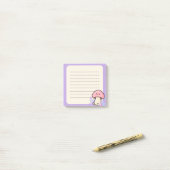 Cute Cute Paddenstoel Paarse Gelijnde Post-Its Post-it® Notes (Op bureau)